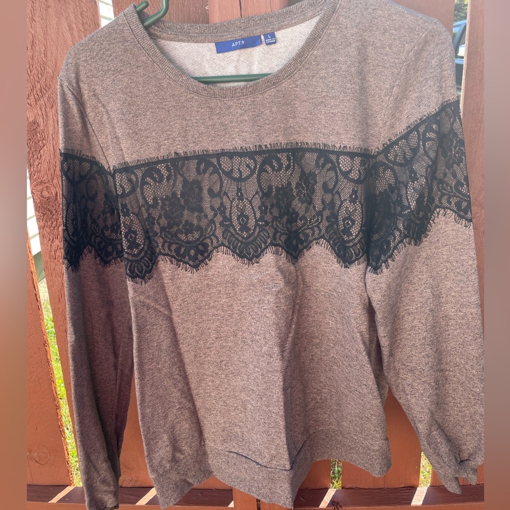 Apt. 9 Womens Tan Crewneck Sweater